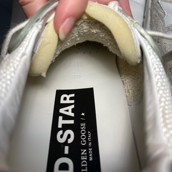 Golden GOOSE *NEW* Dad Star Sneakers white and grey suede with white star Sz 38 - Picture 17 of 17